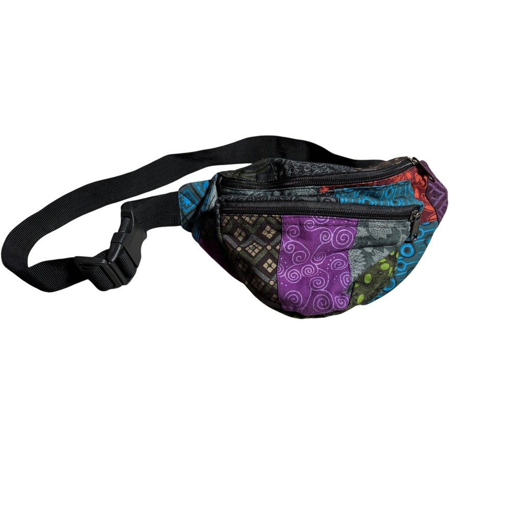 Kathmandu Imports Patchwork Fanny Pack Cotton Waist Bag Boho Festival Nepal